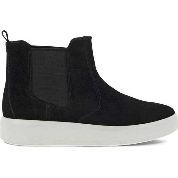 ECCO SOFT 9 Sz 9-9.5/40 Chelsea Boot Women Black Suede Ankle Comfort Booties New - Picture 2 of 9